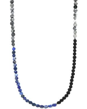 Anchor and Crew Sodalite, Onyx & Jasper Isaac & Stone Skinny Necklace X Wrap Bracelet - Blue