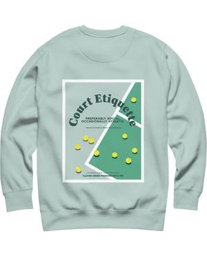 Anchor and Crew Ice Court Etiquette Tennis Club League Organic Cotton Sweatshirt - Green