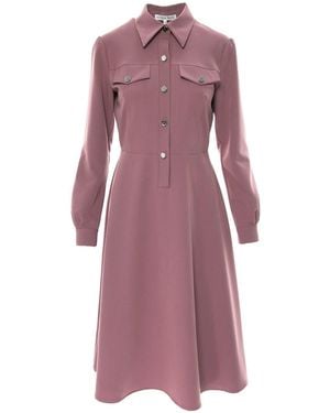 Noria Anis Heather Midi Shirt Dress - Purple