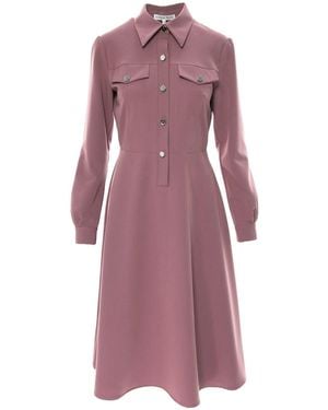 Noria Anis Heather Midi Shirt Dress - Purple