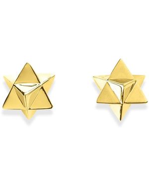 Seven Saints Merkaba Star, Light Body Activation Stud Earrings - Metallic