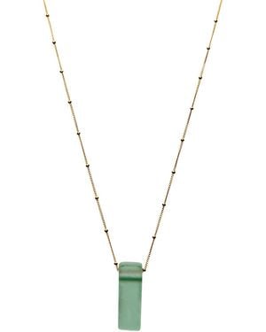 Smart Glass Jewelry Neutrals Recycled Glass Stiletto Necklace Antique Clear - Metallic