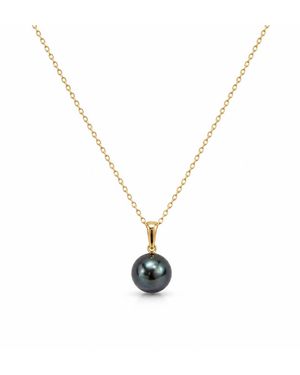 Pearl Code Round Pearl Pendant Necklace - Metallic