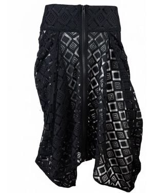 SNIDER Diamond Lace Skirt - Black