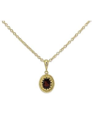 Vintouch Italy Luccichio Garnet Pendant Necklace - Metallic