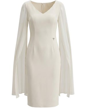 Luna Fashion House Neutrals Ivory Short Dress, Rebeka - White