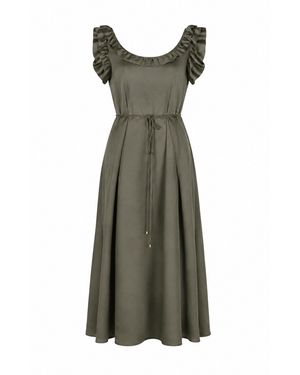 Gunda Hafner Ltd Cotton Sateen Sleeveless Dress - Green