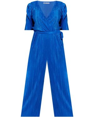 Chapter London Cleo Plisse Jumpsuit - Blue