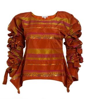 Bianca Popp Ribbon Wrapped Blouse - Brown