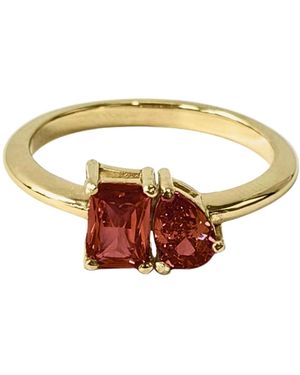 Belinda Jewelz Toi Et Moi Garnet Birthstone Ring - Red