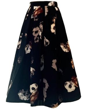 Richa Sharma Floral Midi Skirt - Blue