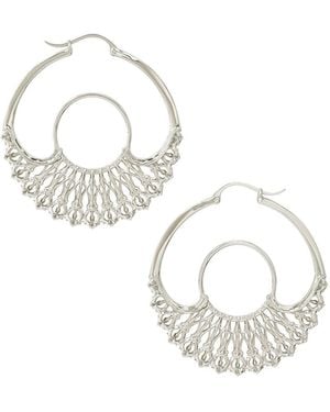Astor & Orion Iris Sculptural Hoops Medium - Metallic