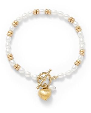 Pearls of the Orient Online Amare Cultured Freshwater Pearl Bracelet With Hematite Beads & A Heart Charm - Metallic