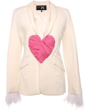 Madebyza Neutrals Ivory Blazer Of Love - Pink