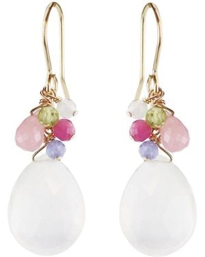 MOUNIR LONDON Chalcedony Cluster Drop Earrings - White