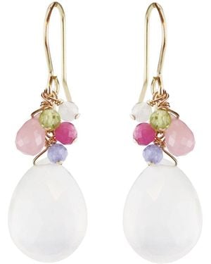 MOUNIR LONDON Chalcedony Cluster Drop Earrings - White