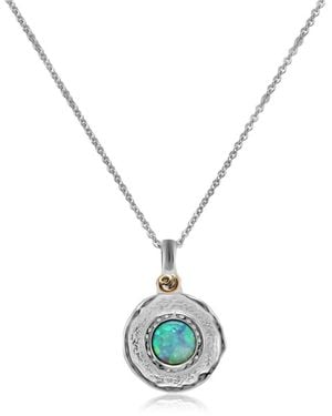 Isla Silver Opalite Dainty Pendant - Metallic