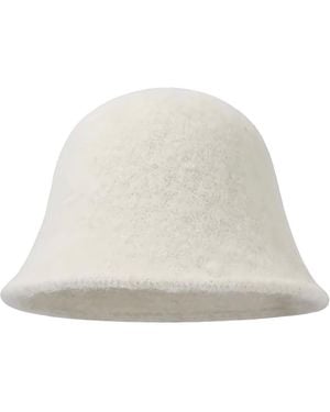 London Atelier Byproduct Wool Cloche Bucket Hat - White