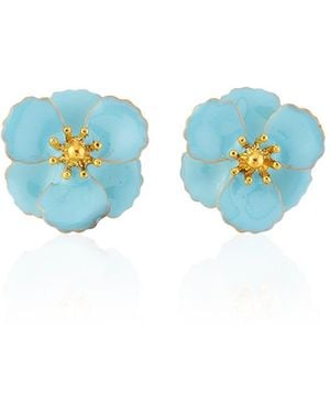 Milou Jewelry Petite Flower Earrings - Blue