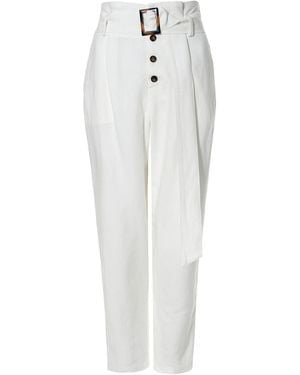 AGGI by HALEWSKI Iga Cream Trousers - White