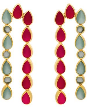 Lavani Jewels Samsara Aquamarine Earrings - Red