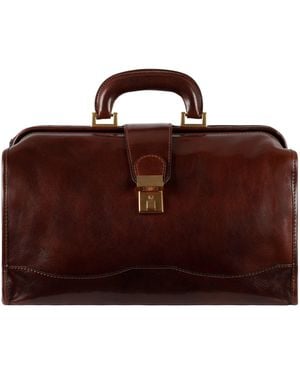 Time Resistance Small Leather Doctor Bag For - Brown