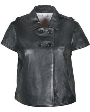 Freaky Nation Leather Vest - Black