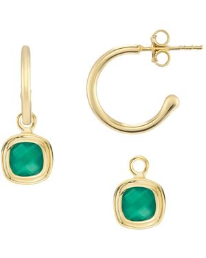 Auree California Cushion Onyx & Interchangeable Hoop Earrings - Multicolour
