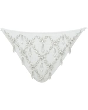 Oceanus Calliope Luxury Crystal Bikini Bottom - White