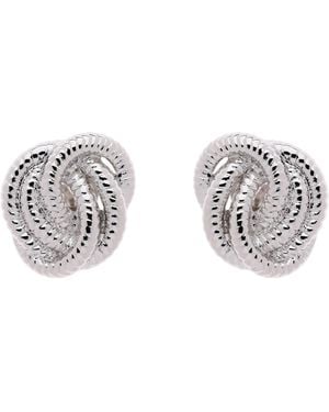 Emma Holland Jewellery Platinum Knot Clip Earrings - Metallic
