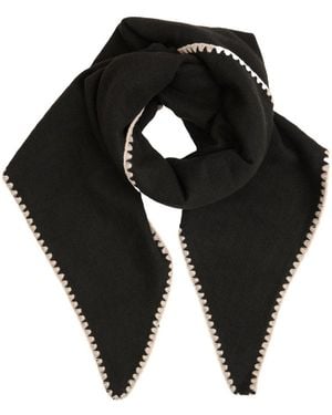 Saachi Knitted Triangle Shawl Wrap - Black