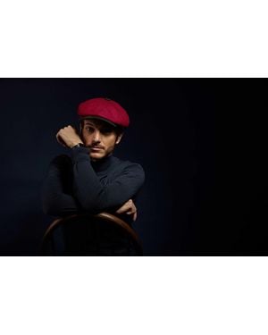 Dasmarca Hats Eden Wool Newsboy Bakerboy Peaky Cap With Leather Visor Peak - Black