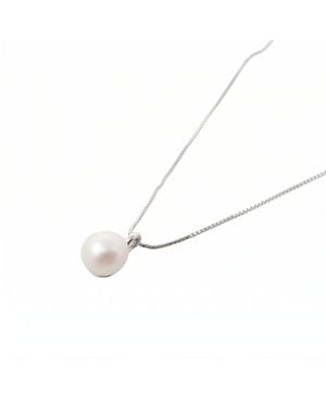 Sophelia Minimalist Dainty Natural Pearl Sterling Necklace - White