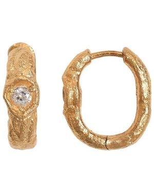 Claire Hill Designs Topaz Branch Hoop Earrings - Metallic