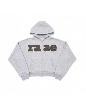 Raae Uk Marl Zip Up Hoodie - White