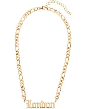 Black Cake London Old English Nameplate Necklace - Metallic