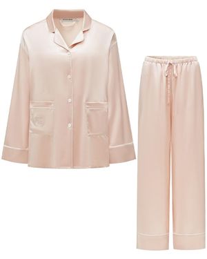 NOT JUST PAJAMA Timeless Collection Silk Long Pyjama Set - Pink