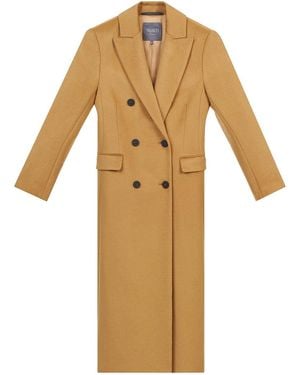 InAvati Long Fitted Camel Wool Coat - Yellow
