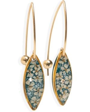 Kate Koel Flower Dangle Earrings - Blue