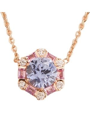 Juvetti Rose Melba Rose Necklace Ceylon Sapphire, Sapphire, Diamond - Pink