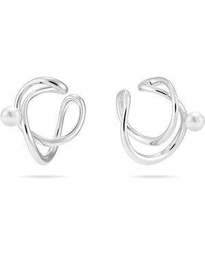 Meulien Infinity Pearl Ear Cuff - Metallic