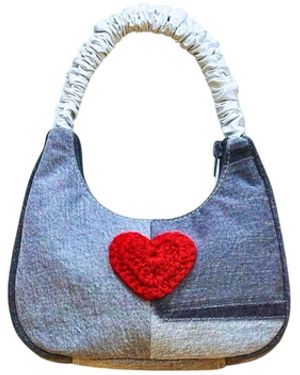 Couture to Your Door Upcycled Vegan Mini Denim Bag - Blue