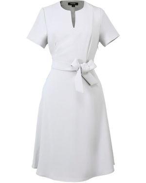 Smart and Joy Neutrals Belted Tailor Dress - White