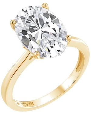 Diamonbliss Five Carats Oval Cut Solitaire Cocktail Ring - Metallic