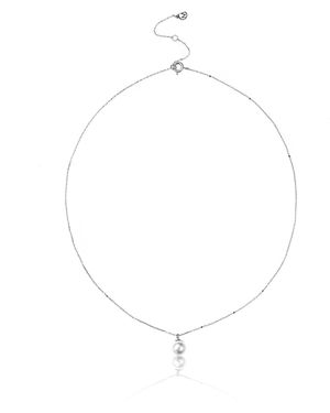 Miss Cecilia Single Pearl Chain Necklace - White