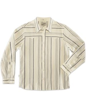 &SONS Trading Co Neutrals Folsom Western Shirt Raw Stripe - Metallic