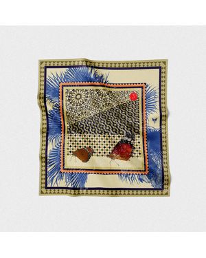 Tash and Ley Neutrals Stolen Moments 70X70 Silk Scarf - Blue