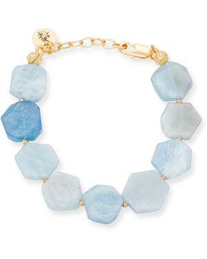 Kybele Studio Ocean Bliss Bracelet With Hexagonal Aquamarine - Blue
