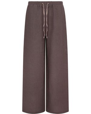 Solpardus Atti Umber Linen Pants - Brown