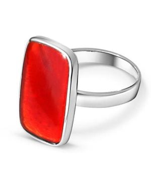 FV Jewellery La Stèle Carnelian And Rectangle Ring - Red